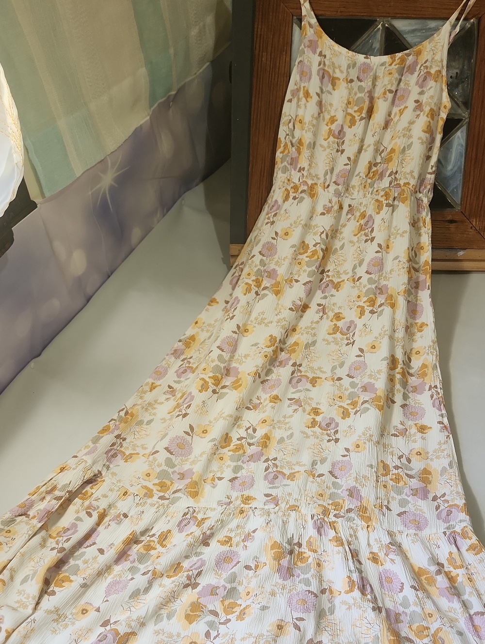 Wallflower White Maxi Dress with Pastel Floral Print Such A Summer Staple🌞🐦🌞
